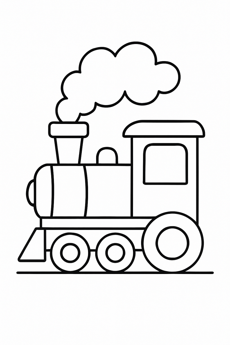Outline of a train for coloring