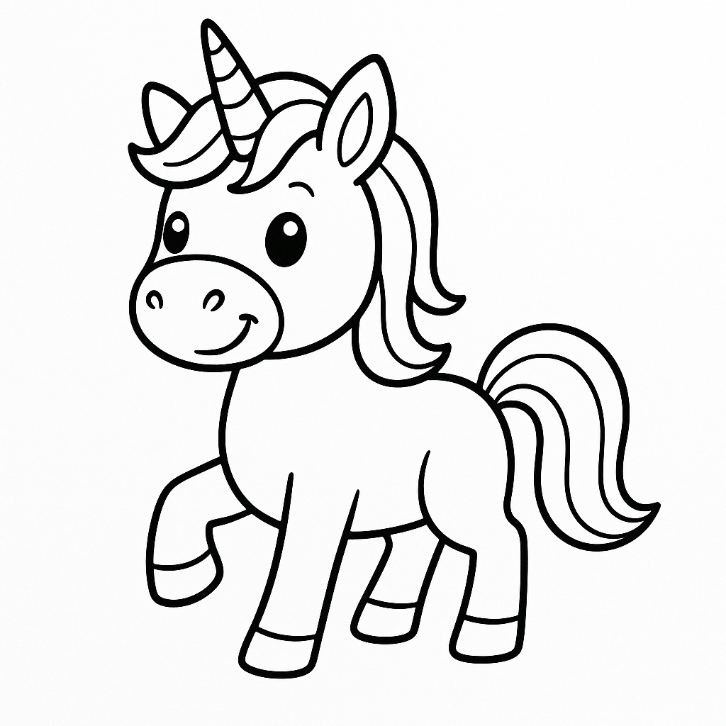 Simple unicorn coloring page for children