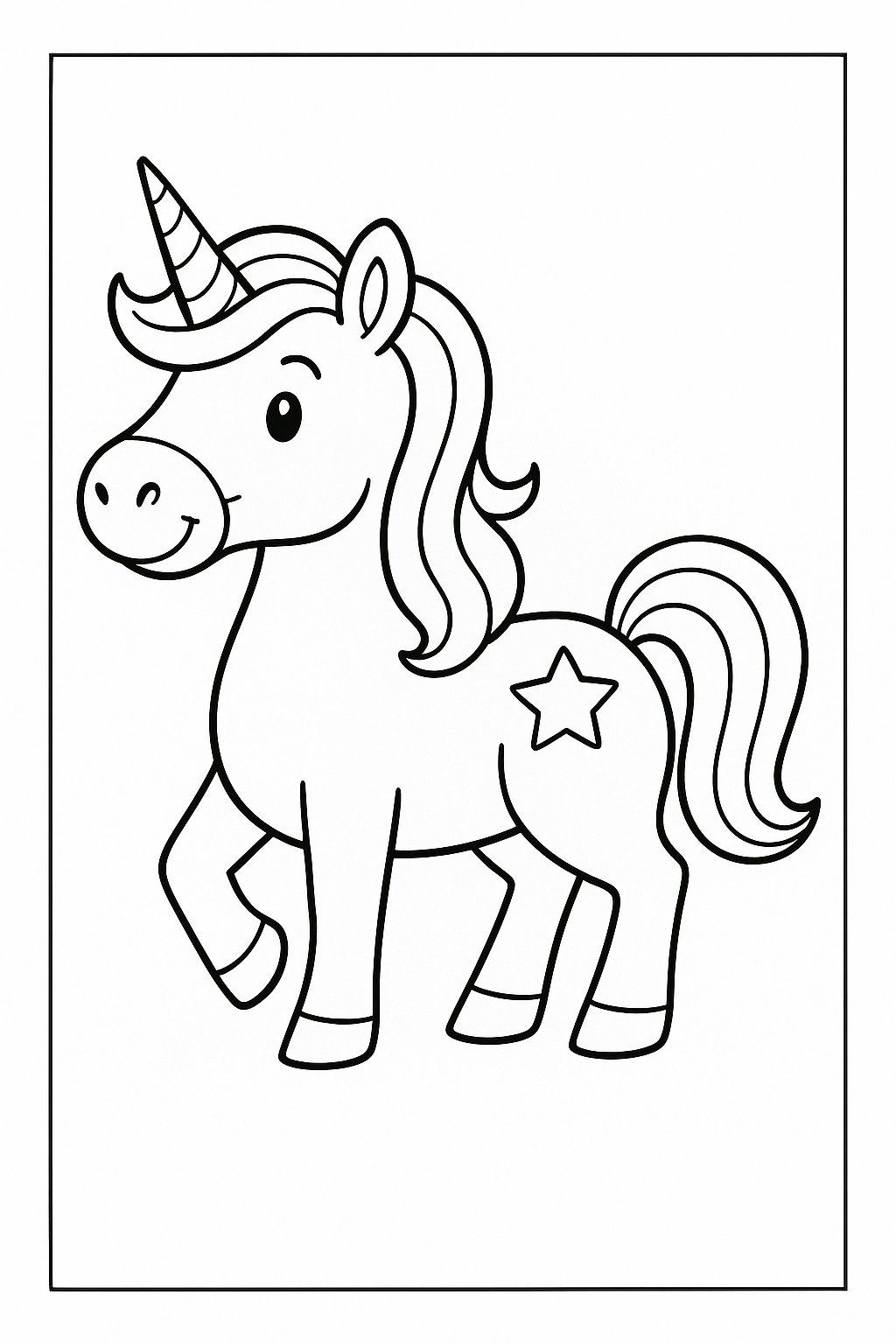 Unicorn coloring page for children