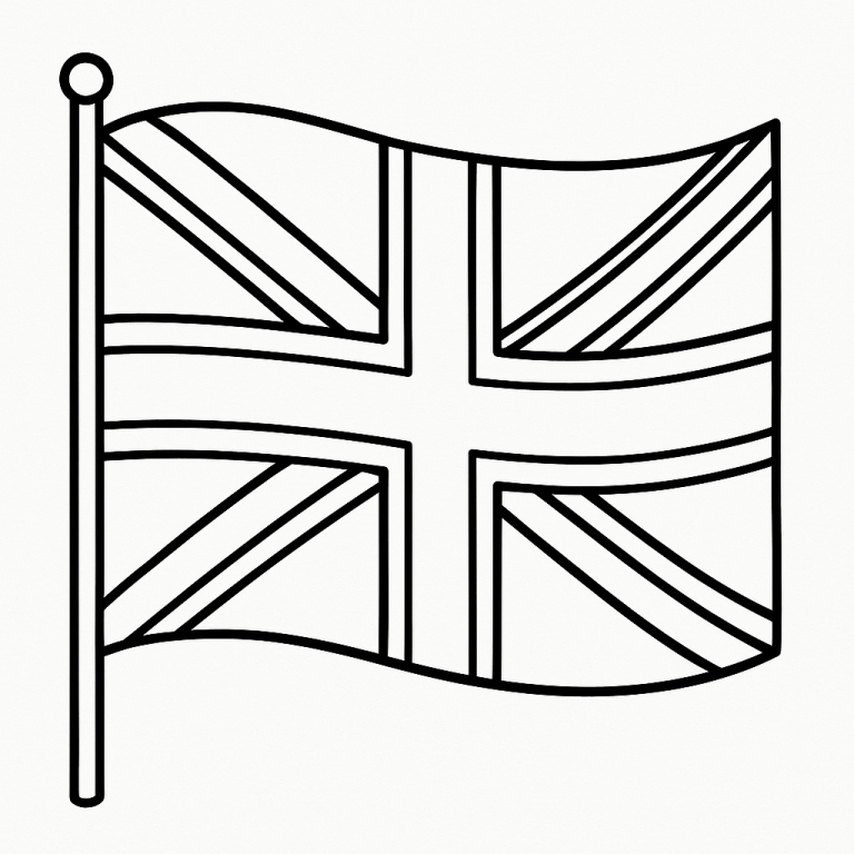 Union Jack flag coloring page