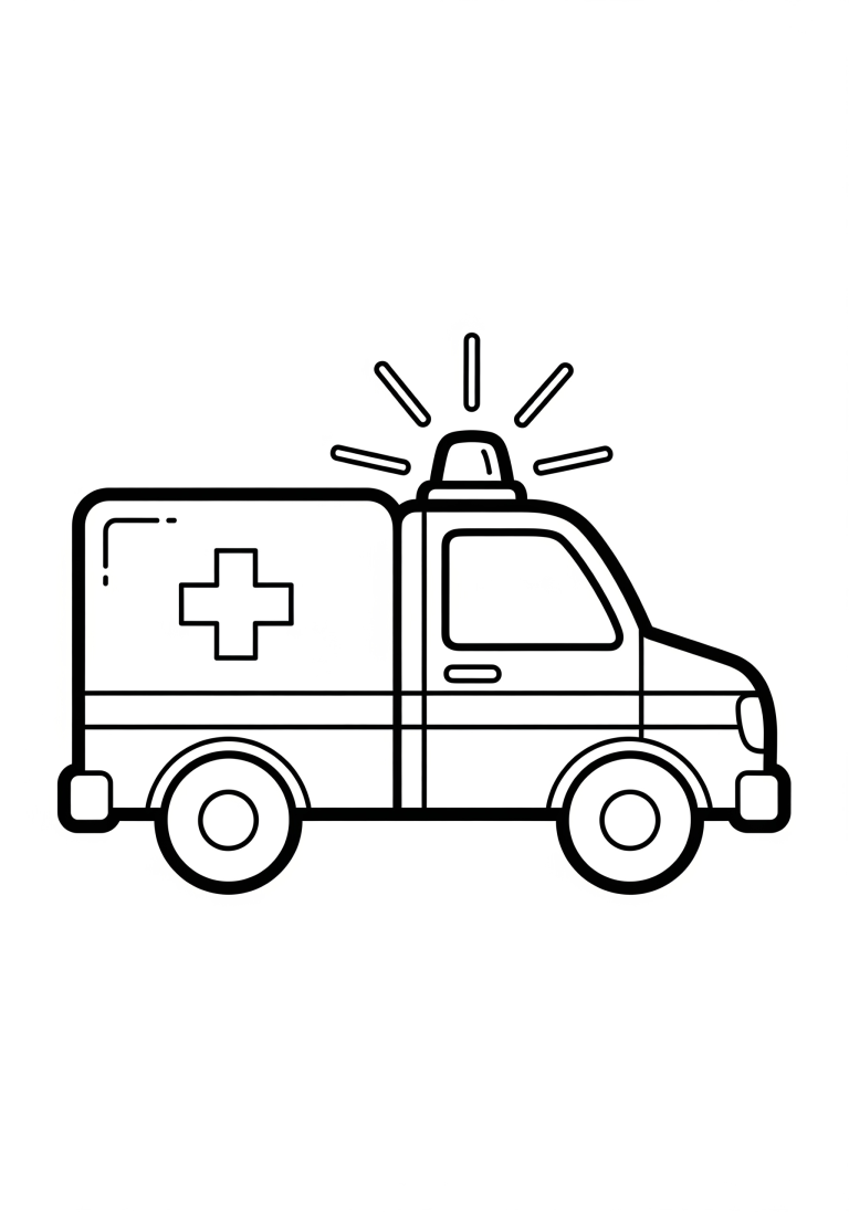 Ambulance coloring page for kids