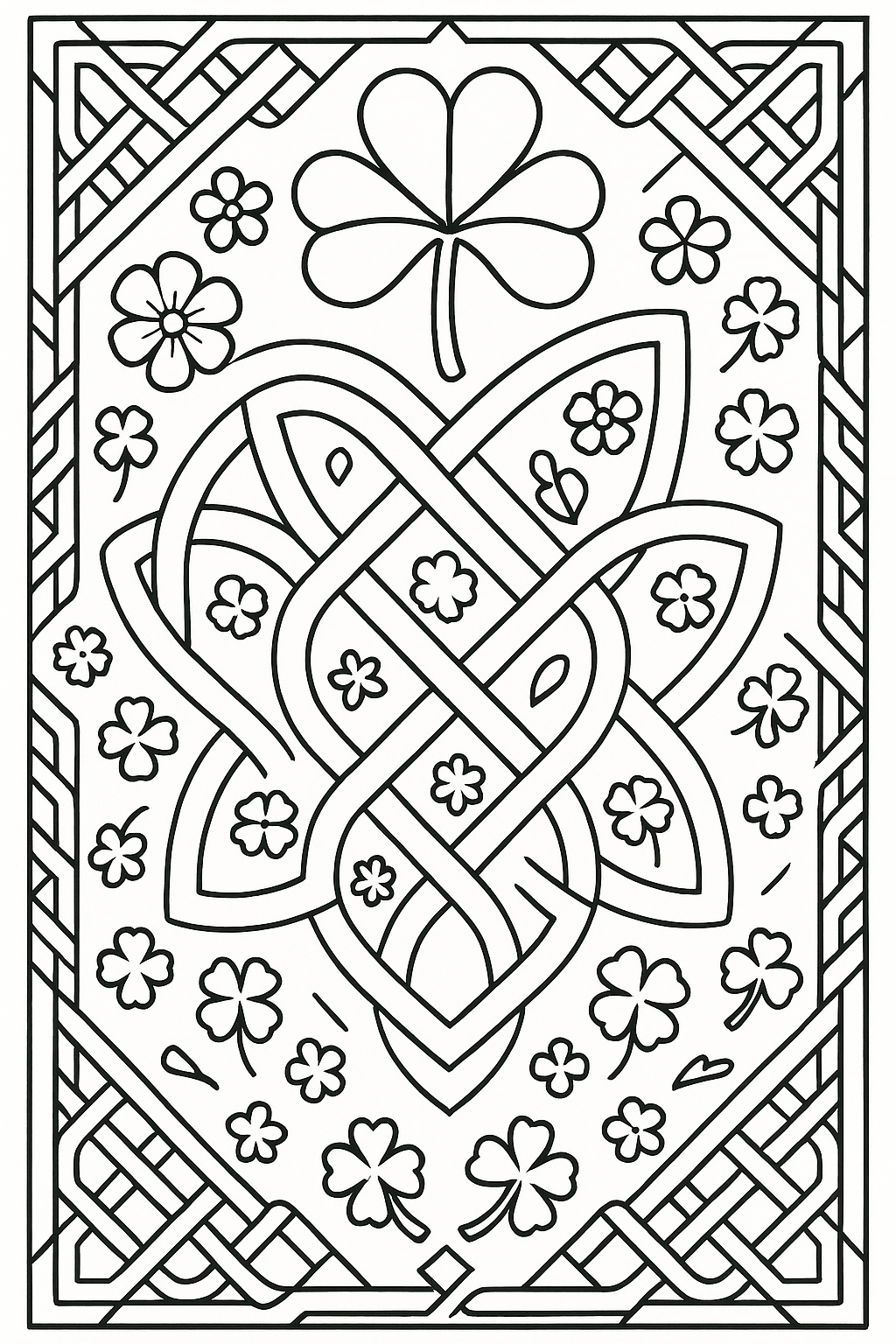 Celtic knot design coloring page for kids