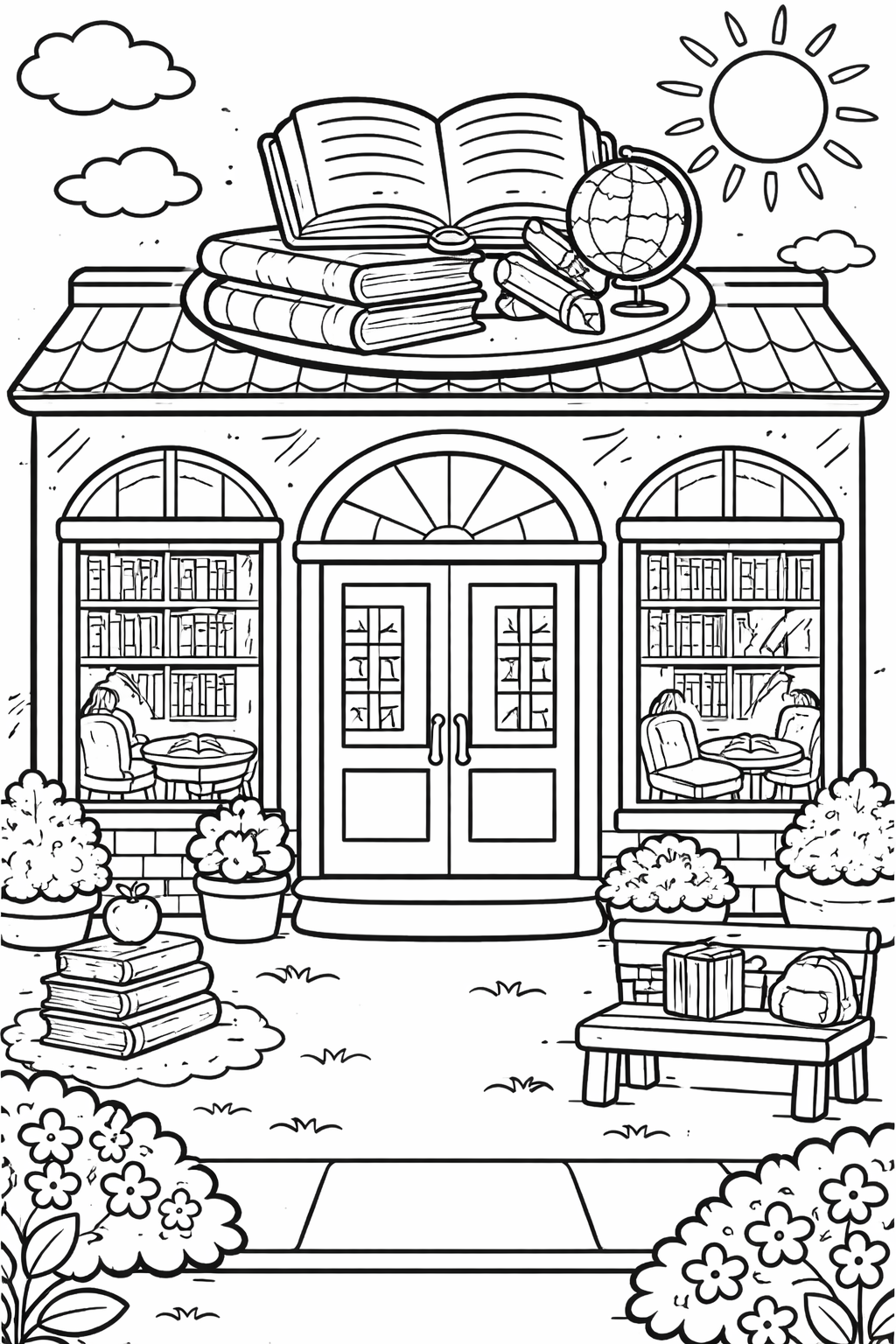 Children's bookstore coloring page