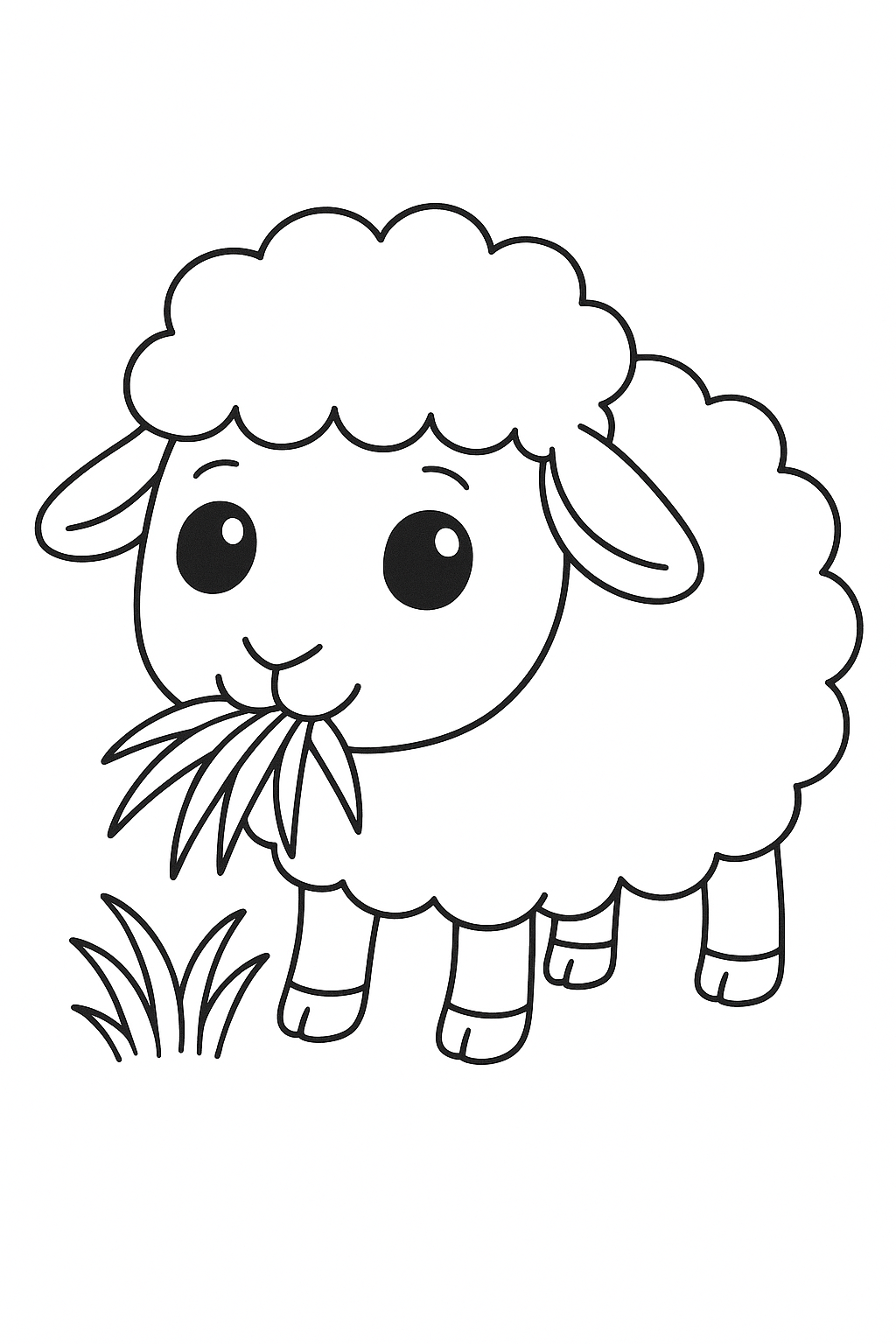 Cute lamb coloring page for kids