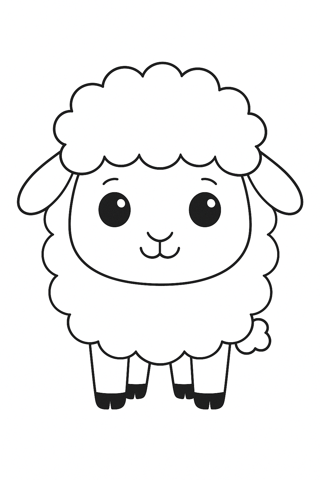Cute lamb coloring page for kids