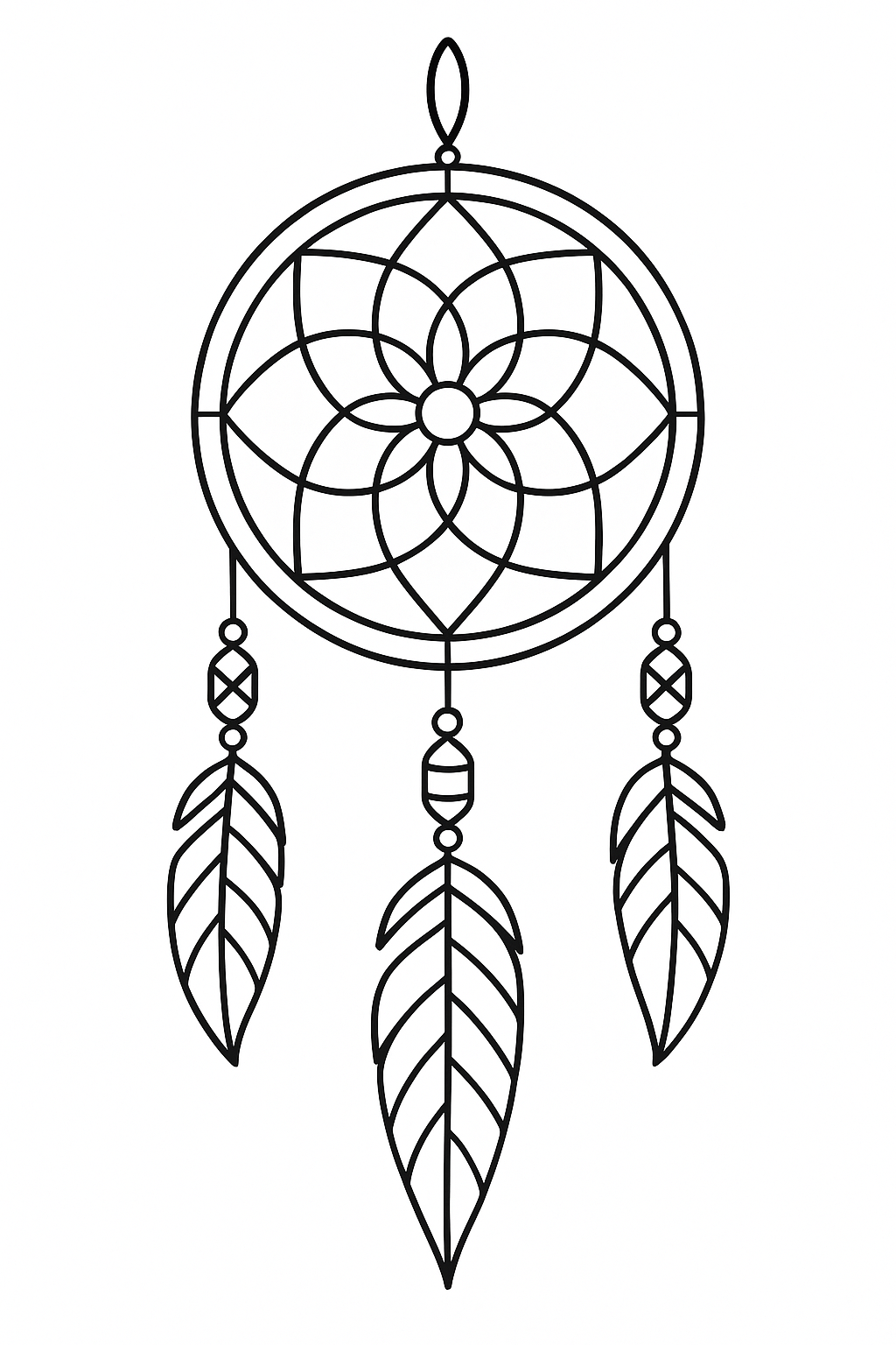 Dream catcher coloring page for kids