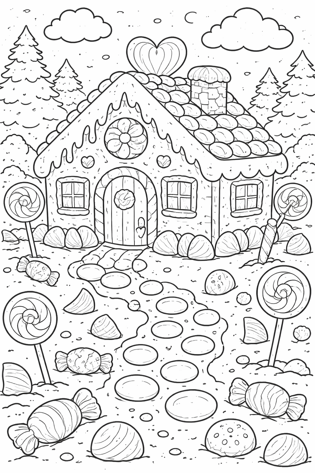 Gingerbread house with candy decorations