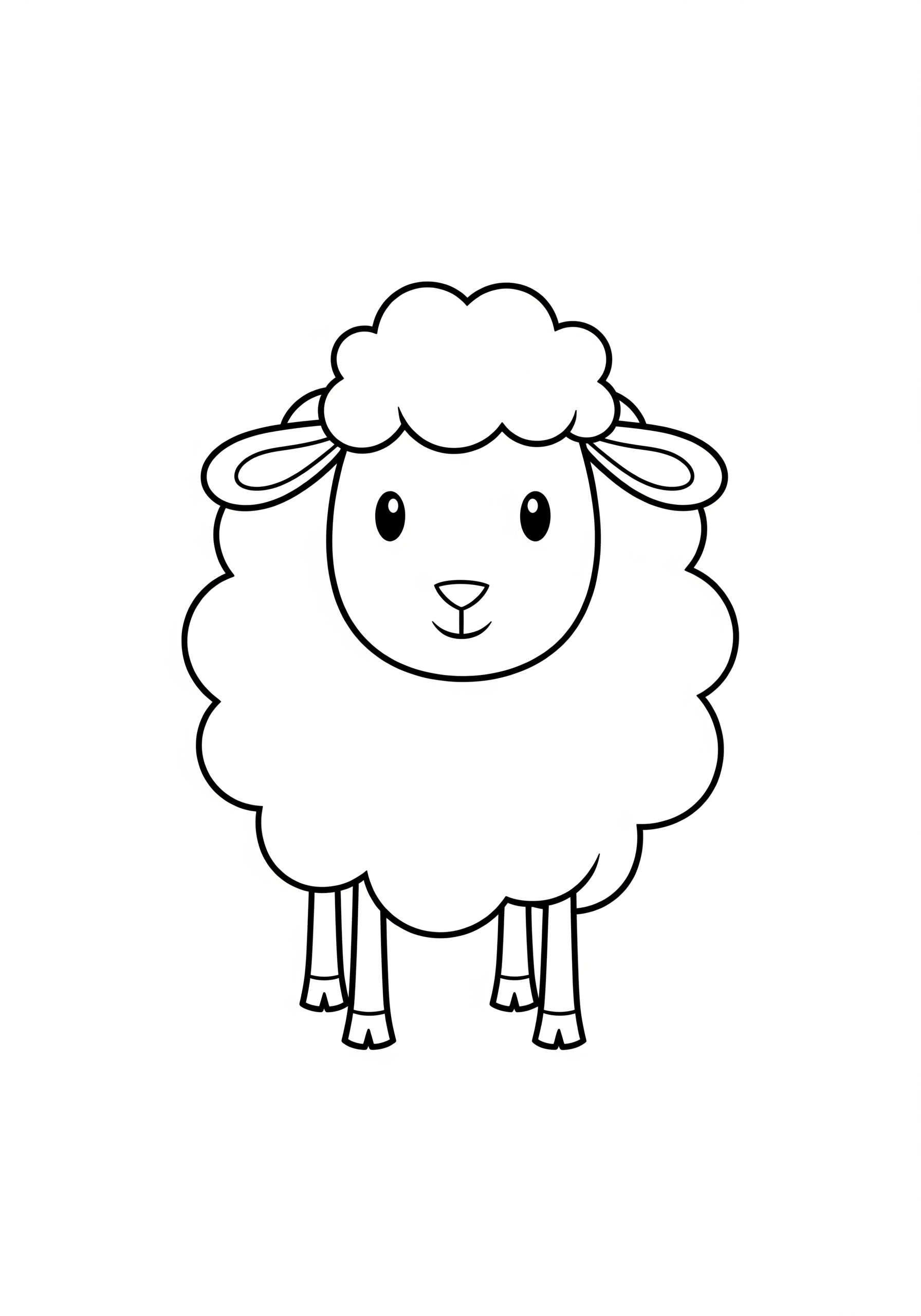 Cute sheep coloring page for children