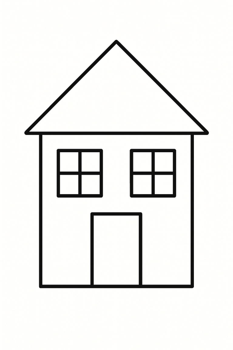 Simple house drawing for coloring