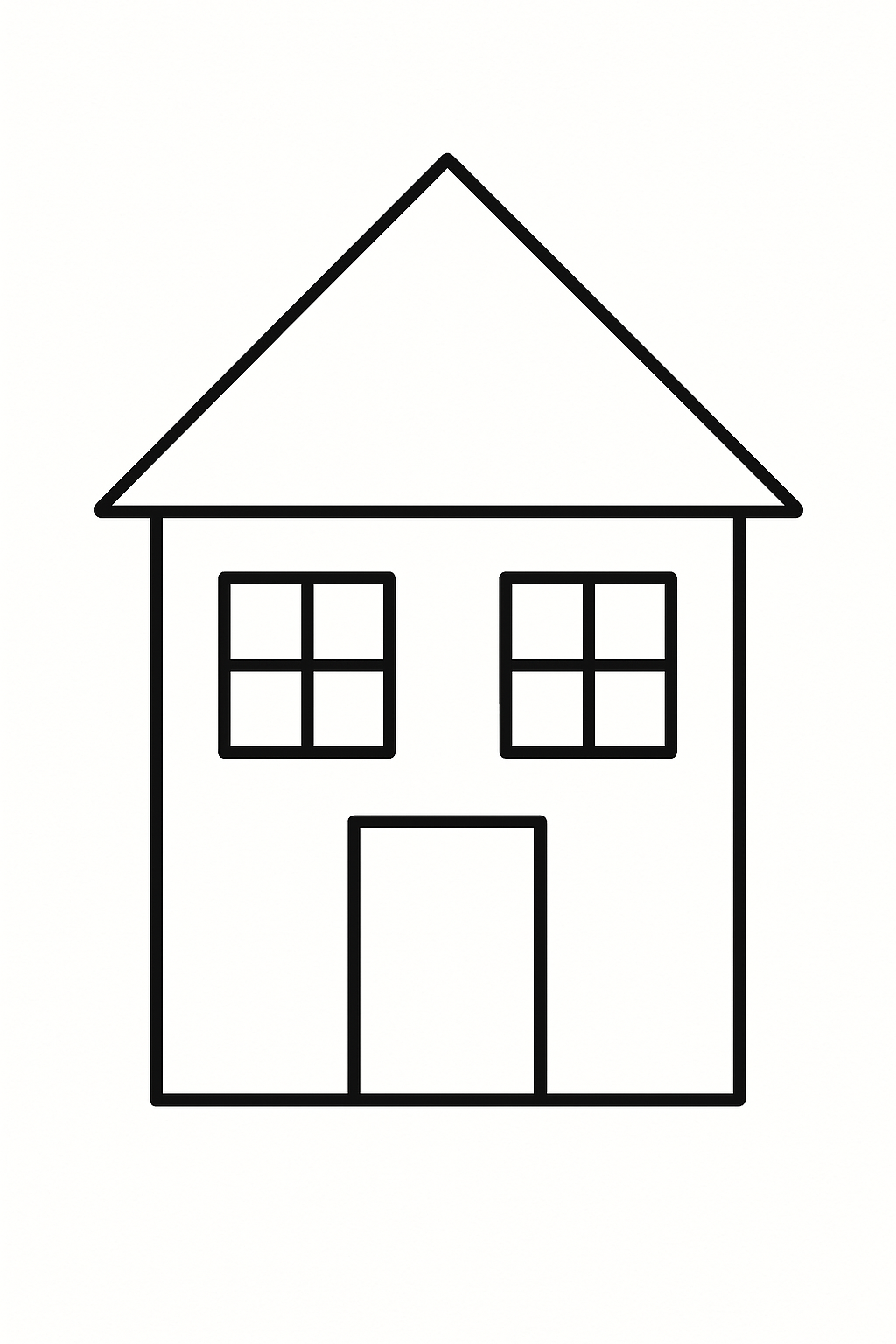 Simple house drawing for coloring