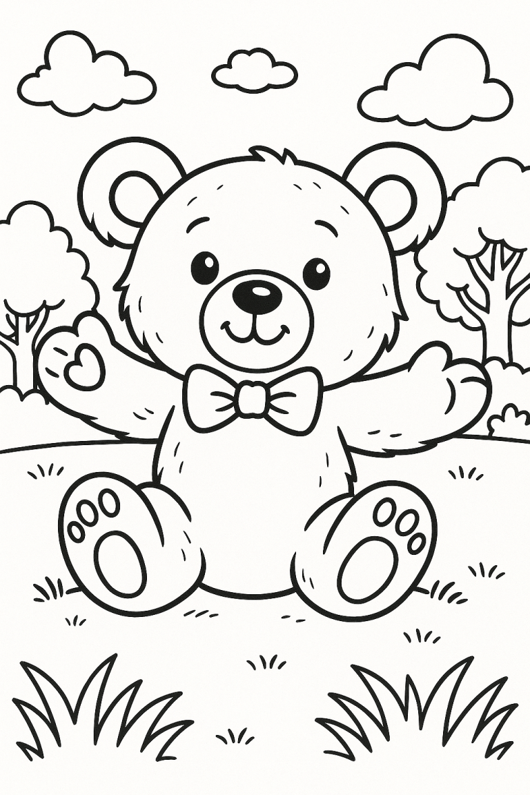 Teddy bear coloring page