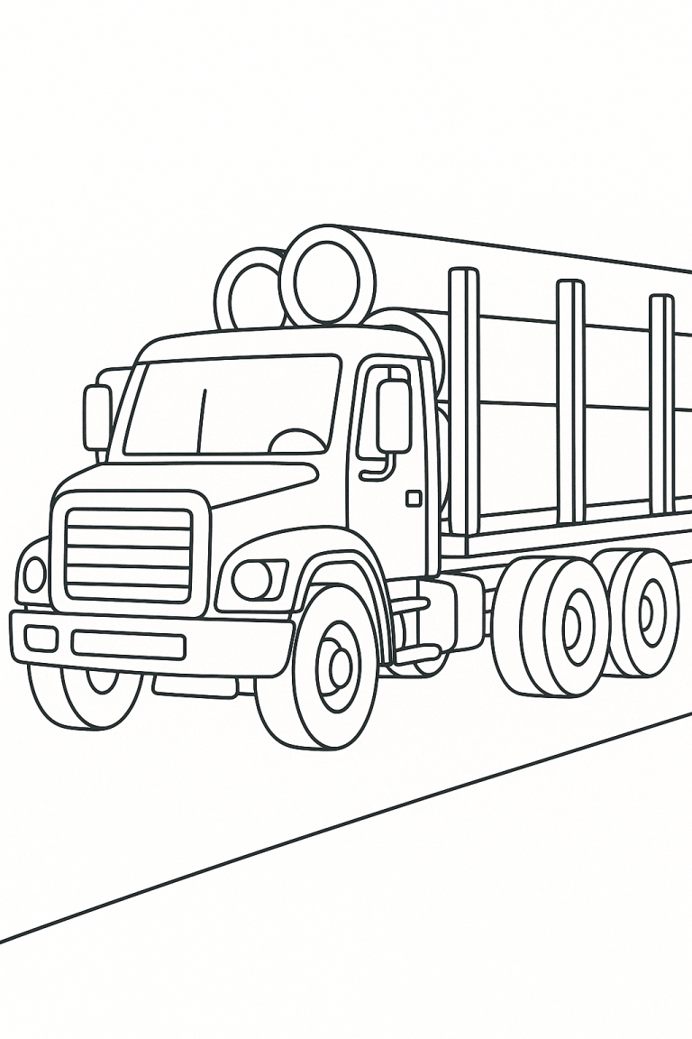 A detailed truck coloring page for children