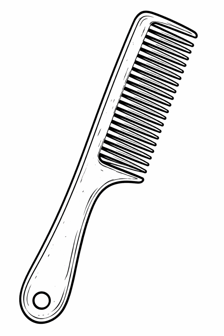 Printable comb coloring page for kids