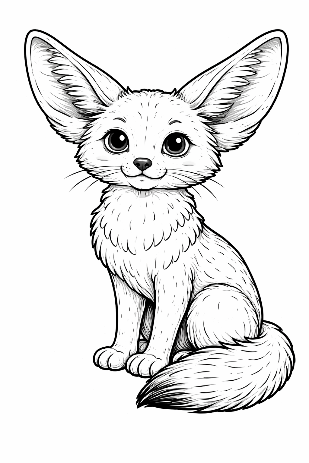 Fennec fox illustration for coloring