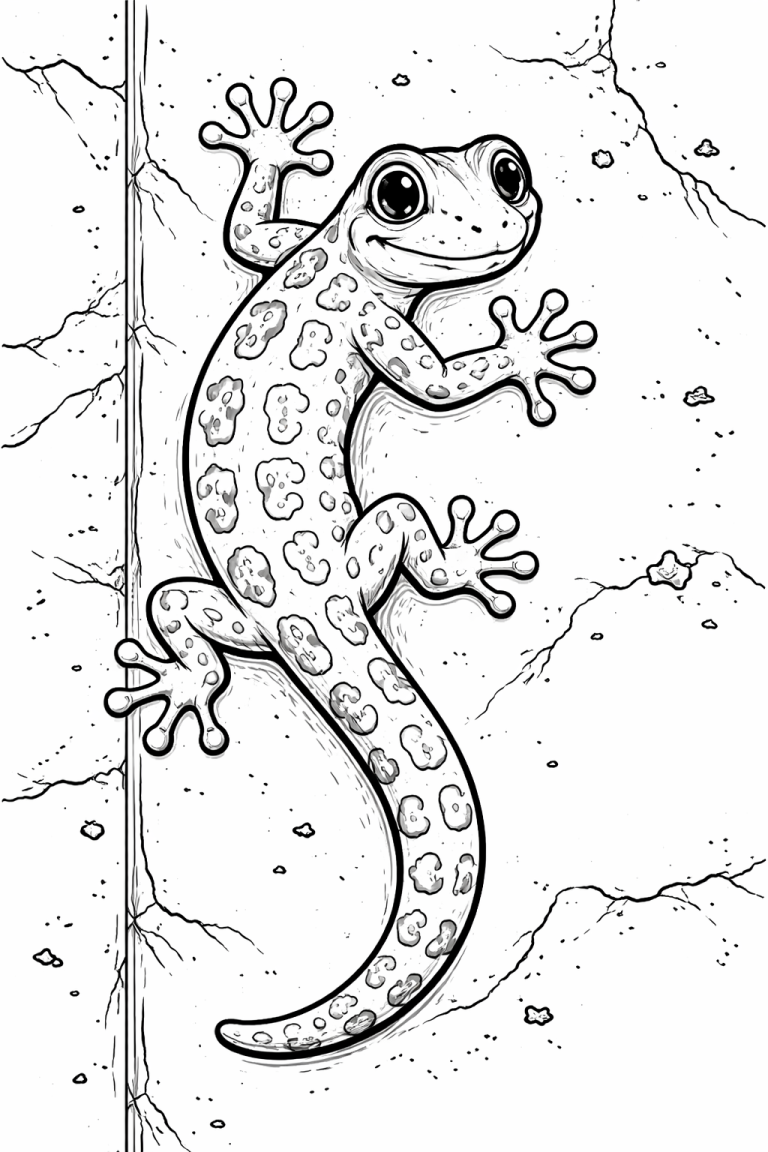 Gecko coloring page for children