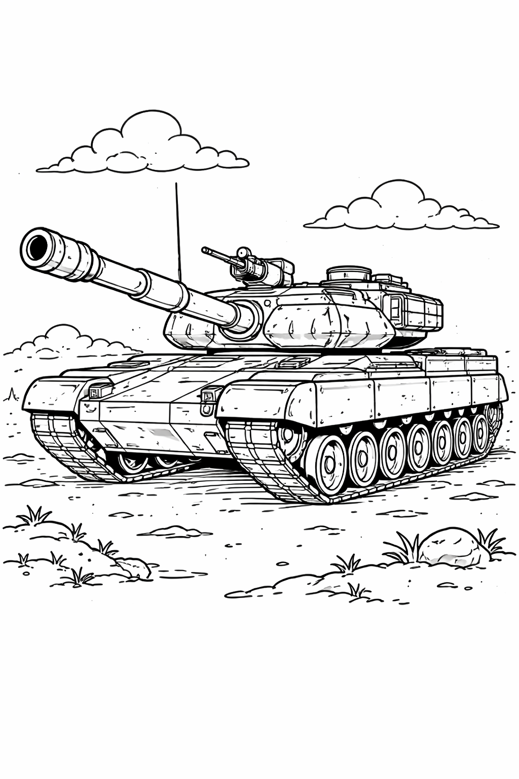 Engaging Tank Coloring Page for Kids Fun - Creative Free Art for Children