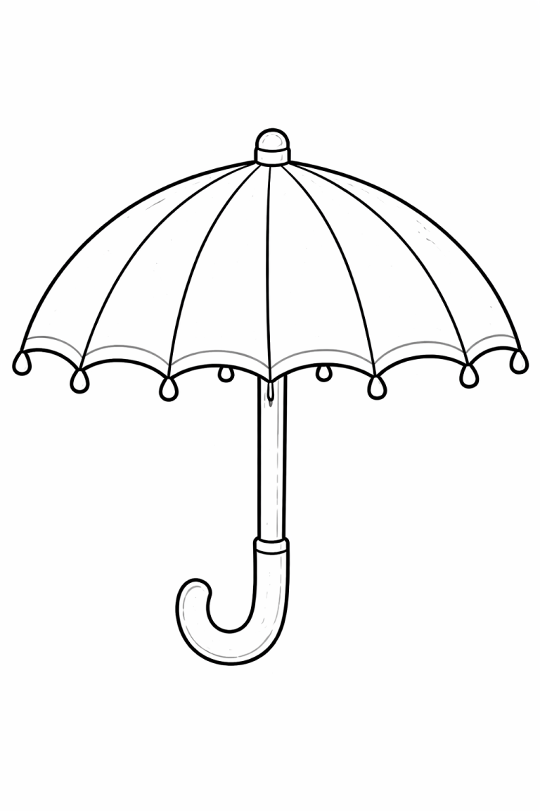 Umbrella coloring page for children