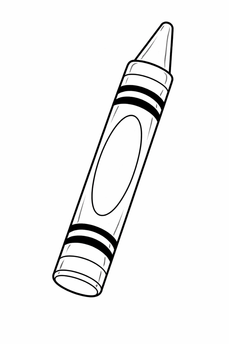 A simple crayon outline on a coloring page, perfect for kids to color and enhance their artistic skills. Encourages creativity and fine motor development in children.