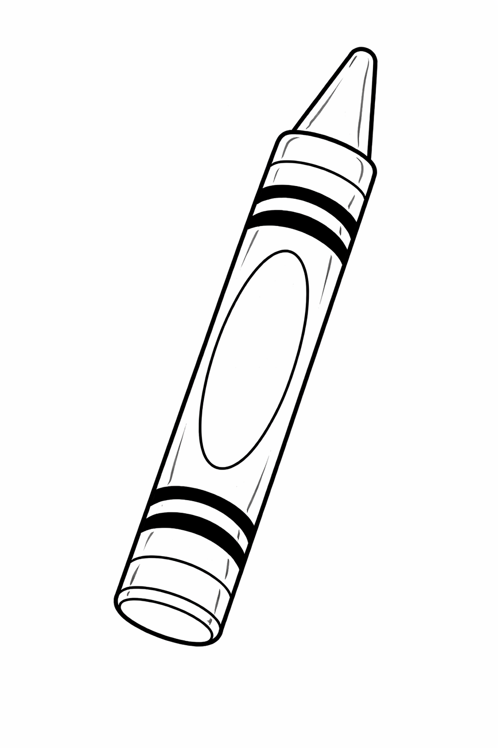 A simple crayon outline on a coloring page, perfect for kids to color and enhance their artistic skills. Encourages creativity and fine motor development in children.