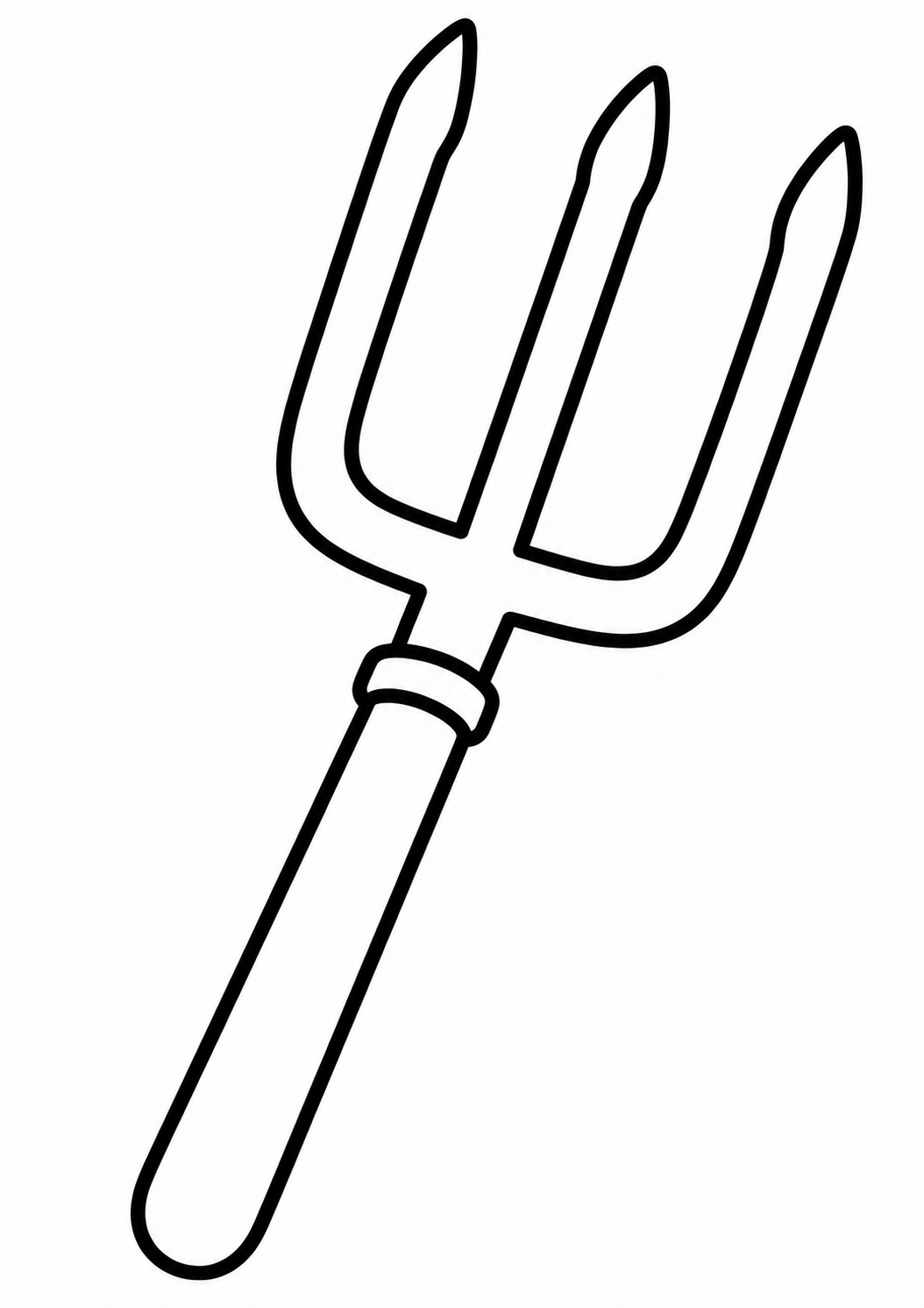 A simple trident illustration for kids to color, featuring clean lines and clear outlines, encouraging imaginative coloring activities.