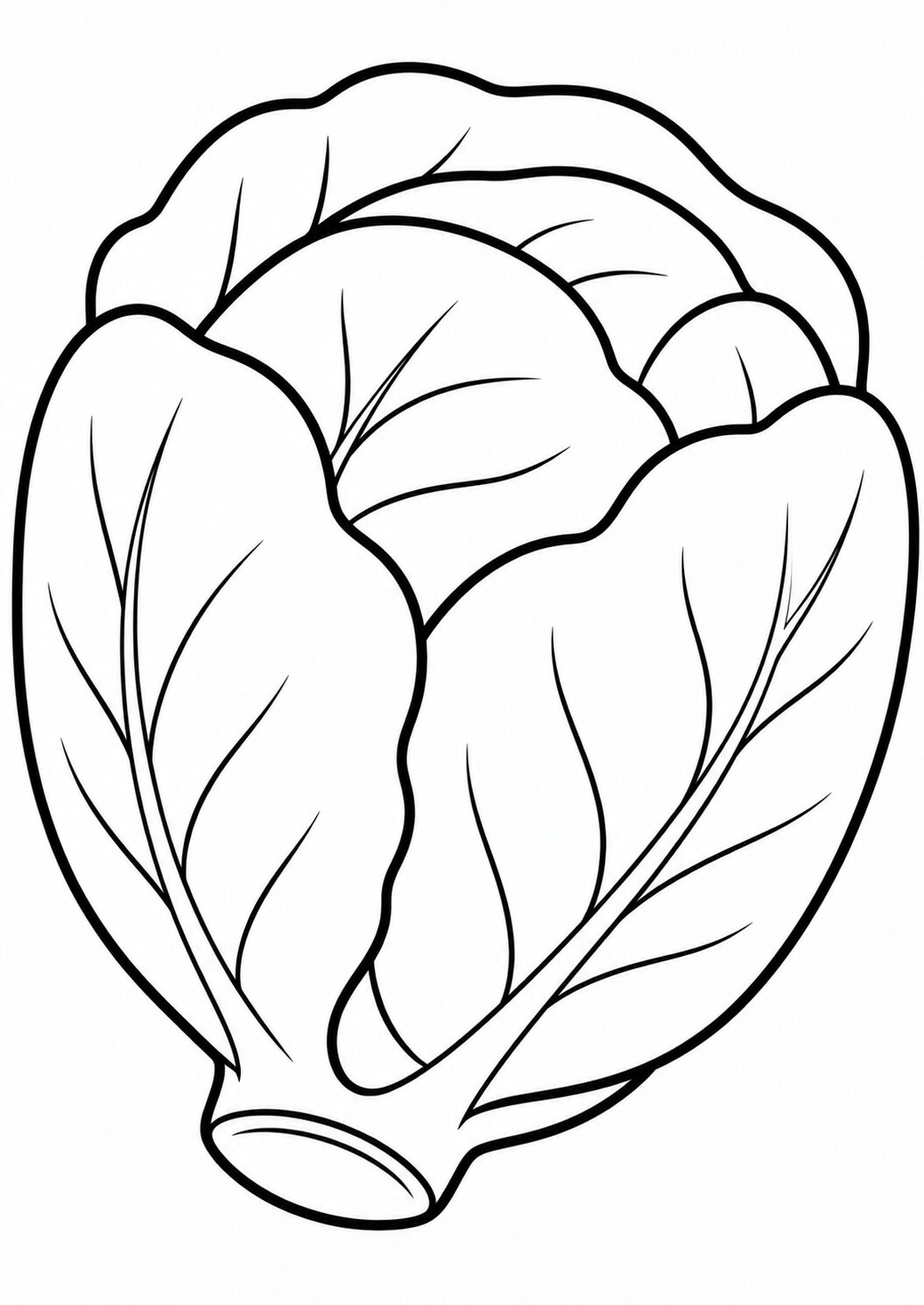 A detailed coloring page featuring a vegetable, perfect for kids to explore colors and learn about healthy eating habits. Ideal for young artists with simple lines.
